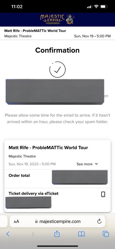 Tay95Tay's tweet photo. @mattrife I’ll see you in November 🥵🎫 https://t.co/9V8LErY9FH