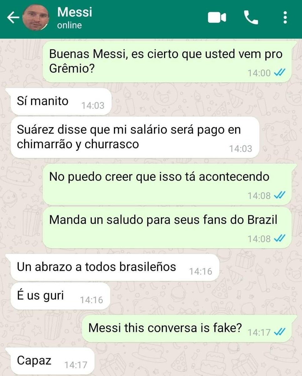 Messi tá vindo pro Grêmio mesmo 👽🇪🇪