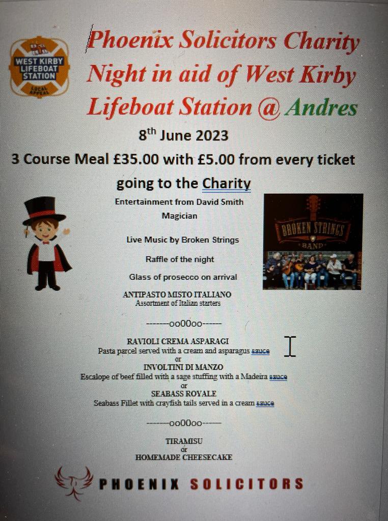 Our charity night is a sell out! £5 from every ticket going to charity as well as funds raised on the night. We can’t wait for Thursday 🤞we reach our target of £1000 in aid of <a href="/RNLIWestKirby/">RNLI West Kirby Lifeboat</a> and <a href="/RNLI/">RNLI</a>