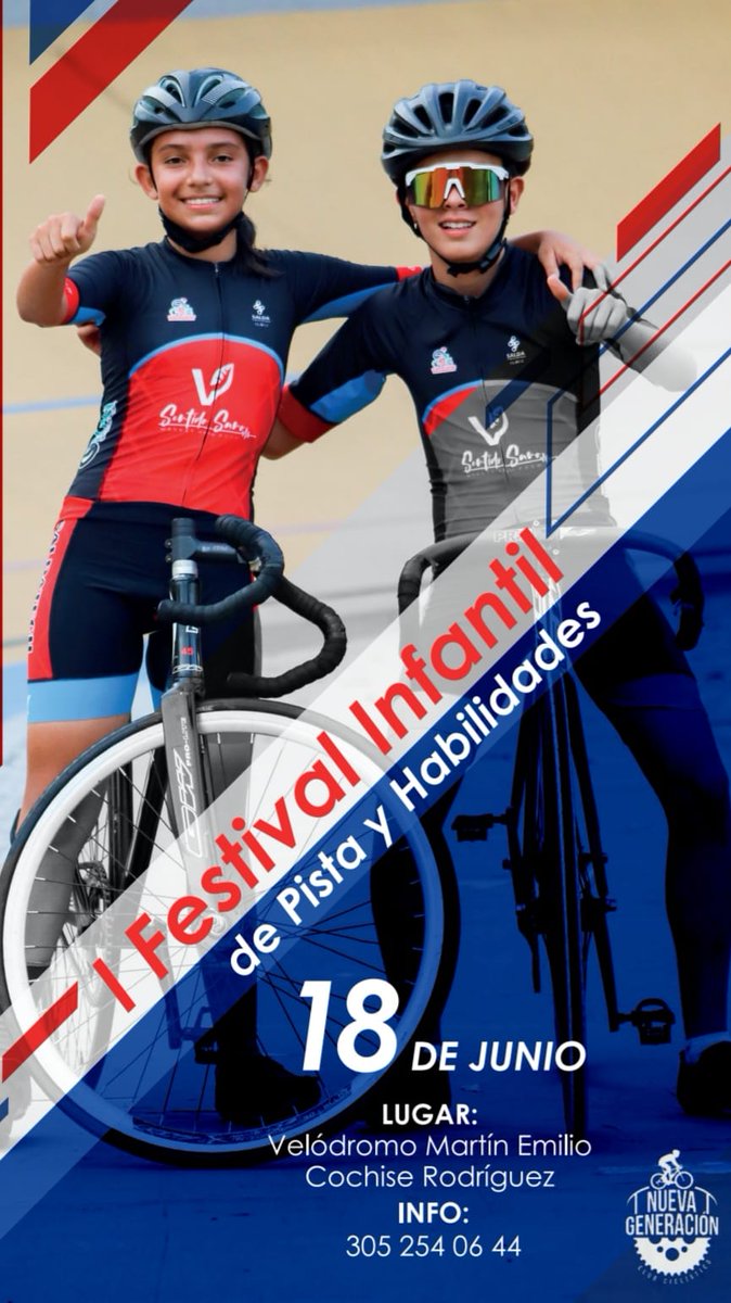 Saldatraining's tweet image. Invitación Especial para participar en el primer festival infantil de Ciclismo en Pista y habilidades.
@ClubCiclisticNG
Inscripción abierta,Niñas y Niños 8-14 años
Inscripción 
forms.gle/9tVB9f4Ci3iLhg…
