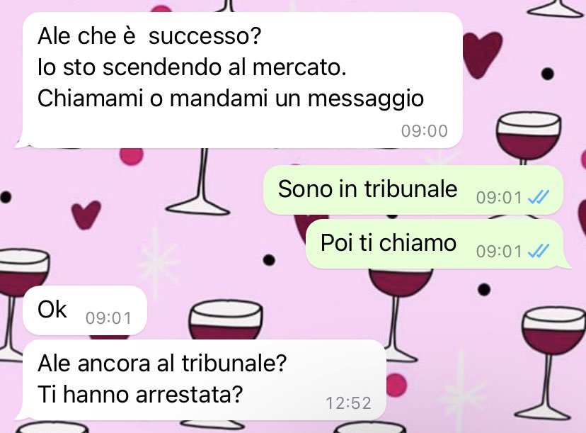 Ero in tribunale per la pratica e non potevo risponderle al telefono perché ero in udienza