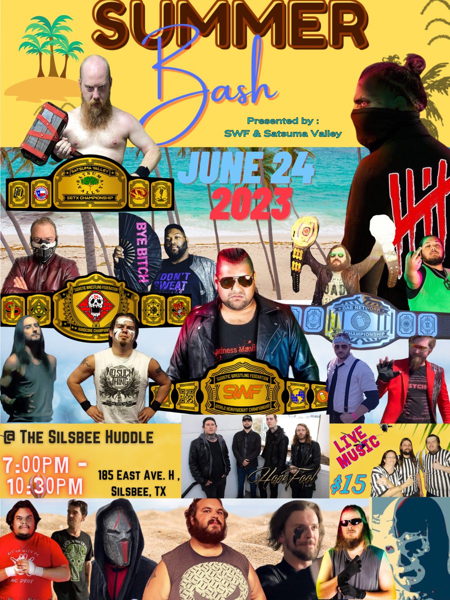 OpinionsBeer's tweet photo. June 24!!! Silsbee Texas !!! SummerBash !! Wrestling!!! 

#wrestling https://t.co/4TdMA3WpKG
