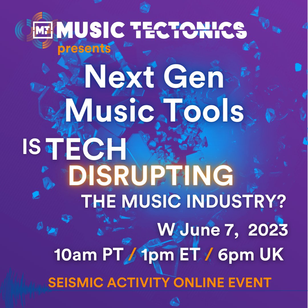 Tomorrow's free online event is going to be 🔥🔥🔥! 
RSVP: musictectonics.com/onlineevents
🎛️Demos from <a href="/embodme/">embodme</a>  and <a href="/mayk_it_app/">mayk.it 👄</a>!
Convo with:
🔊 <a href="/timexile/">Tim Exile</a> of <a href="/endlesssfm/">Endlesss.fm</a> 
🔊 Russell Gavin of <a href="/JackTripLabs/">JackTrip</a>
🔊 <a href="/jameshillmusiq/">James Hill</a> of <a href="/everfmofficial/">ever.fm</a>
🔊 <a href="/TristraNewyear/">TNY</a> of <a href="/rps_pr/">Rock Paper Scissors PR</a> 
JOIN US!