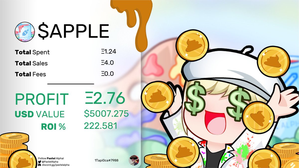 1Tapi0ca's tweet image. Pretty solid month jeeting with @PastelAlpha.

The ultimate take-away is that most things go to zero and just trade like a dumbass if you want profit.

NFADYORNRFYFLPGMI