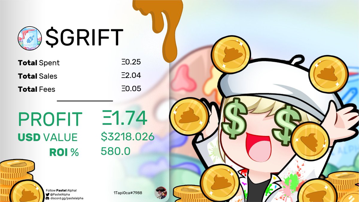 1Tapi0ca's tweet image. Pretty solid month jeeting with @PastelAlpha.

The ultimate take-away is that most things go to zero and just trade like a dumbass if you want profit.

NFADYORNRFYFLPGMI