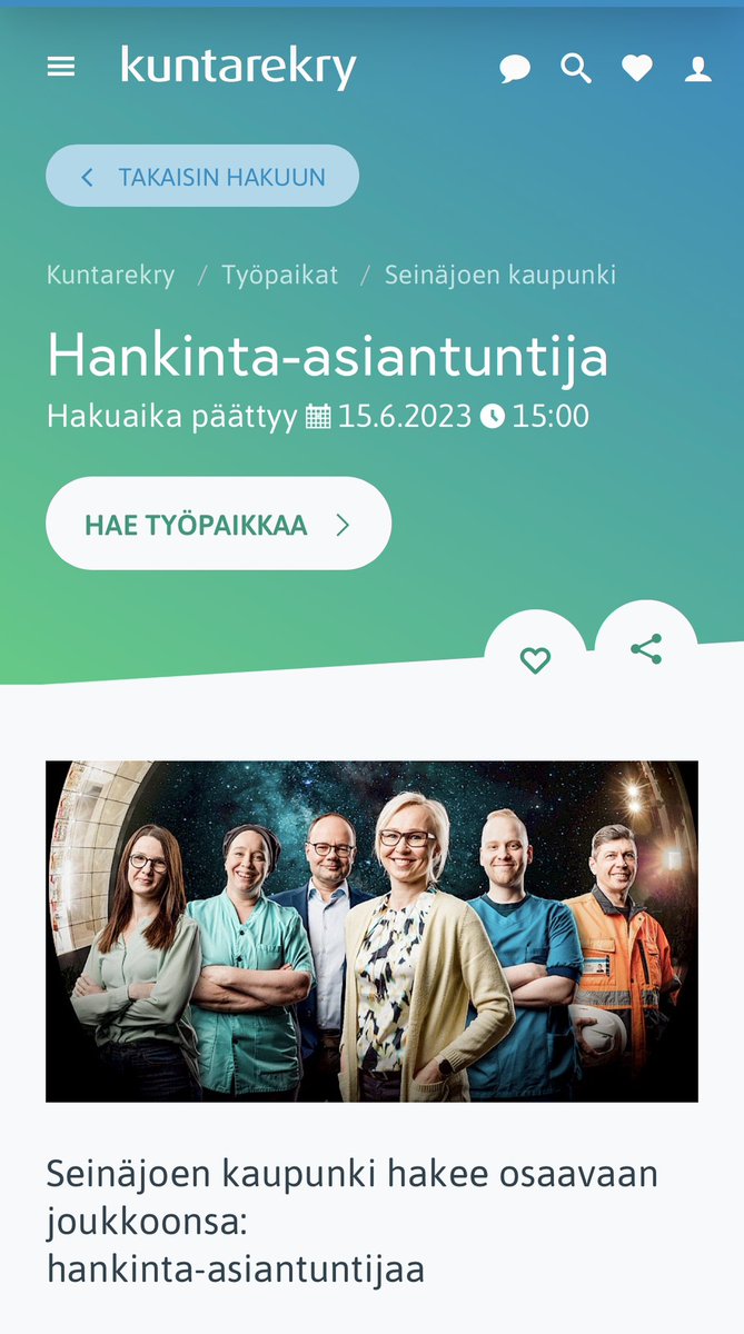 MikaItanen's tweet photo. Tule meille #hankintaasiantuntija’ksi!  @Sjkkaupunki 
Etsimme hankinnoista kiinnostunutta osaajaa osaksi tiimiämme hankintapalveluissa.

Haluamme olla edelläkävijöitä alalla. Työsi täällä on merkityksellistä ja pääset vaikuttamaan. #henkilöstö #rekry 
#julkisethankinnat #talous https://t.co/htwk7JVy7J