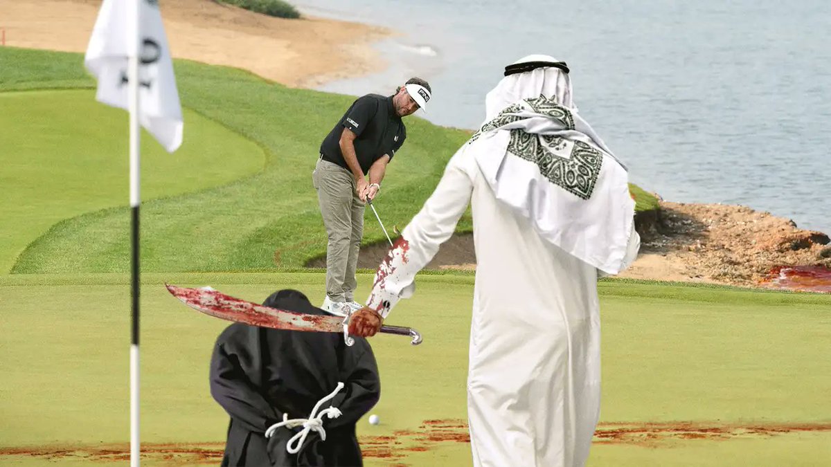 LIV Golfers On Saudi Course Forced To Putt Around Woman Being Beheaded bit.ly/3T3qGzj