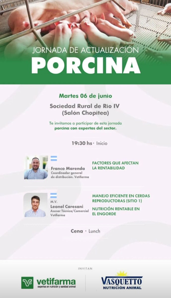 rofran_lp's tweet photo. 📢📢📢📢📢
Jornada de Actualizacion Porcina en Rio Cuarto https://t.co/fVbNdewBrH