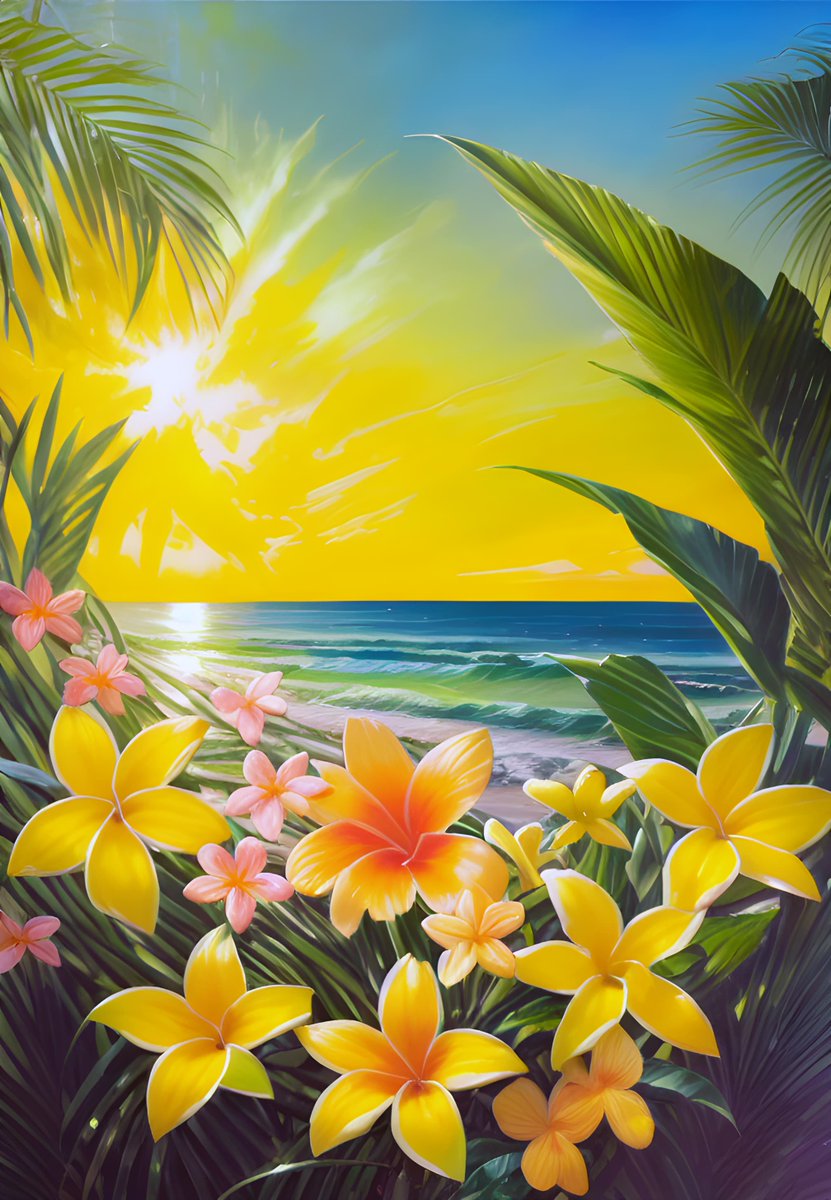 '#FlowerFantasy: Tropical Flower Sunset'