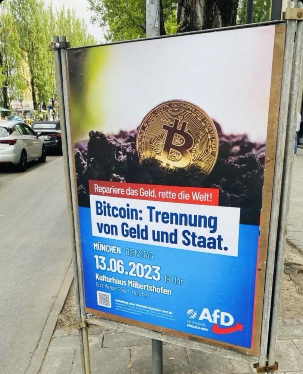 BREAKING: 🇩🇪 German conservative party AfD advertises #Bitcoin 😮👀