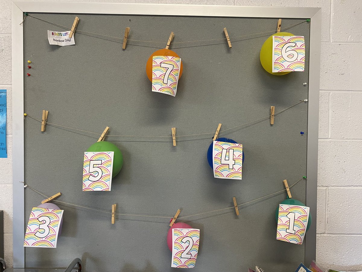 Balloon Countdown to summer has begun! Tomorrow is… Rainbow Day! 🌈🎈8 Days left…