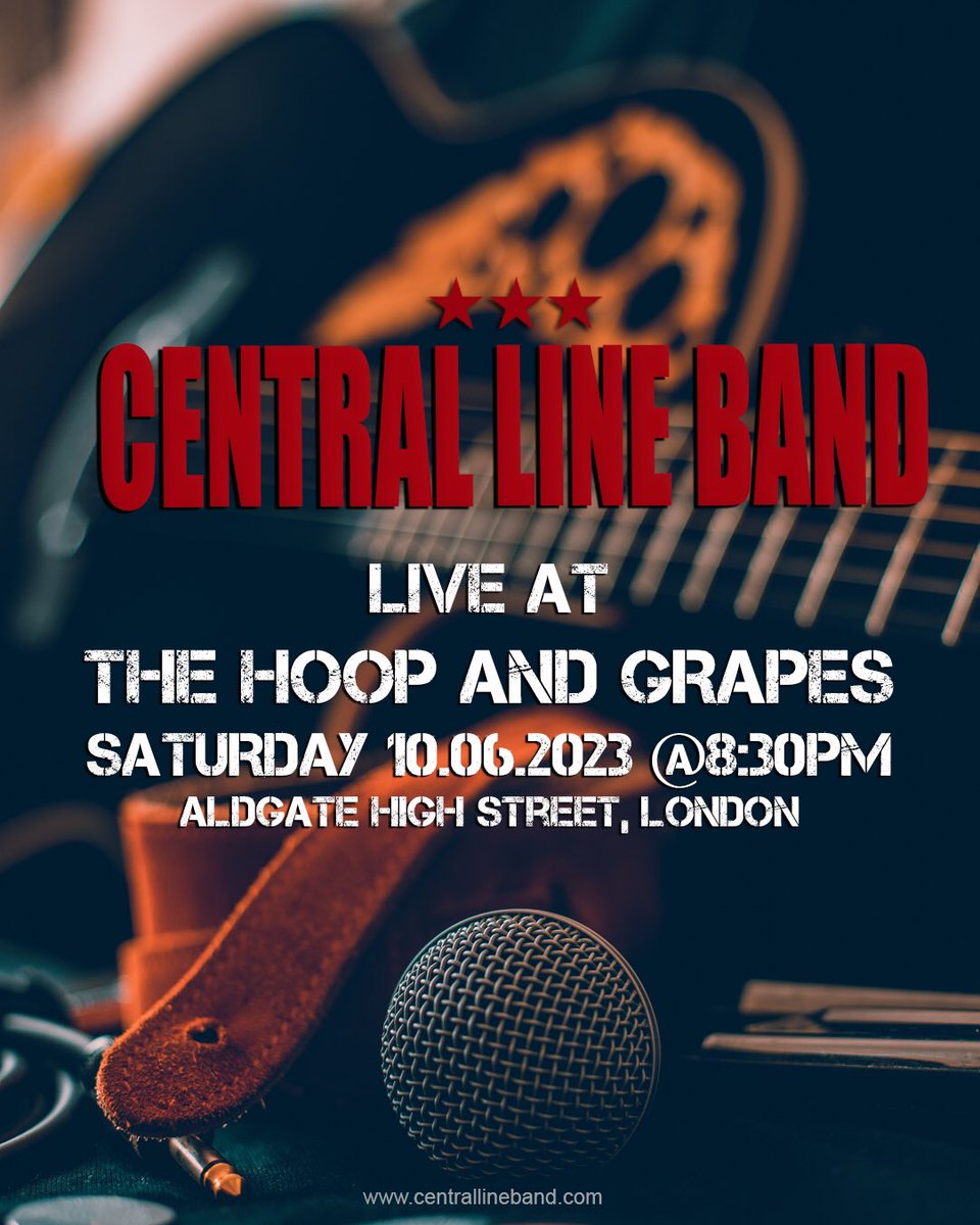 Playing live on #Saturday night 10th #June at The Hoop and Grapes @GrapesHoop #aldgate #livemusic @ 8:30pm #ClassicRock #Blues #Soul #rocknroll #centrallineband #fridaynightlive #londongig #supportlivemusic #events #london #londonlife #music #musica #musician #musiclife