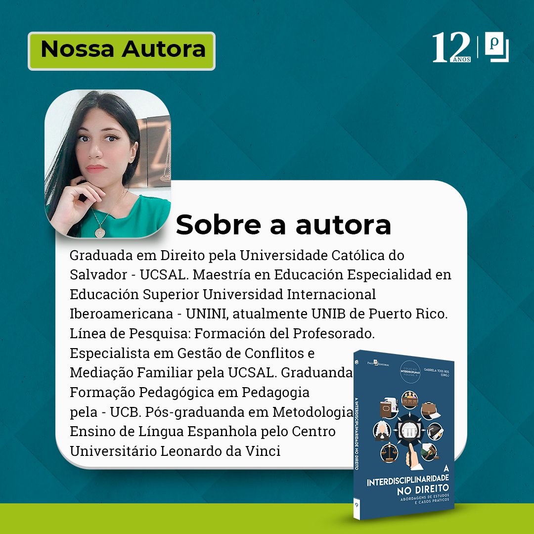 Paco_Editorial's tweet photo. Gabriela Toss Reis é nossa autora de hoje. Publicou com a Paco a obra "A Interdisciplinaridade No Direito - Abordagens De Estudos E Casos Práticos”

Confira a obra em nossa loja! 
Encontre em: https://t.co/uV5pLIZ8YK

#direito #ucsal #ensino #educação   #advogada https://t.co/ya0bxFVza6