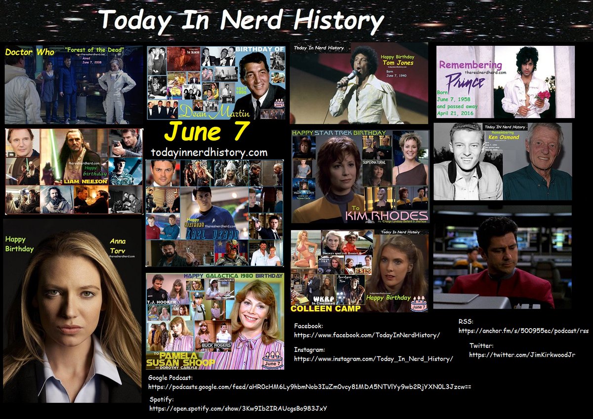 Today In Nerd History June 7
#TodayInNerdHistory #June7 #DoctorWho #ForestOfTheDead #DeanMartin #TomJones #Prince #LiamNeeson #KarlUrban #LanceReddick #KimRhodes #KenOsmond #PamelaSusanShoop #AnnaTorv #ColleenCamp #TarikErgin #Birthday #FYP
More Info
sites.google.com/view/today-in-…