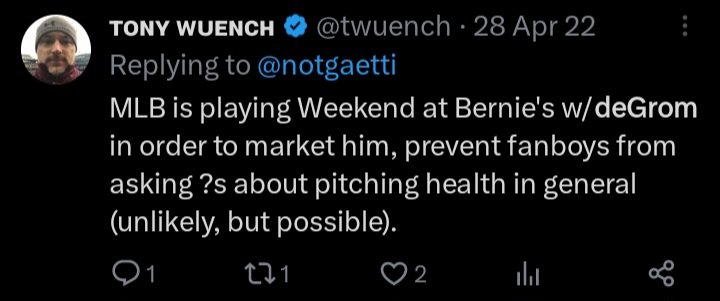 Tell me about Jacob deGrom's 'perfect mechanics' ... where did everybody go?#shegone