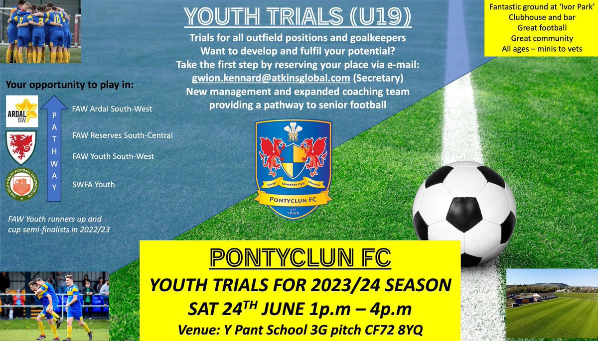 Sat 24th June - Youth team trials

All welcome - please email to book your place