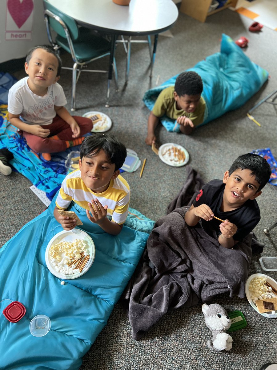 1stGradeColeman's tweet photo. We had such a fun Camping day today! We loved doing our work on our sleeping bags and ended the day with a special camping snack and movie! https://t.co/1i4T6kwU7K