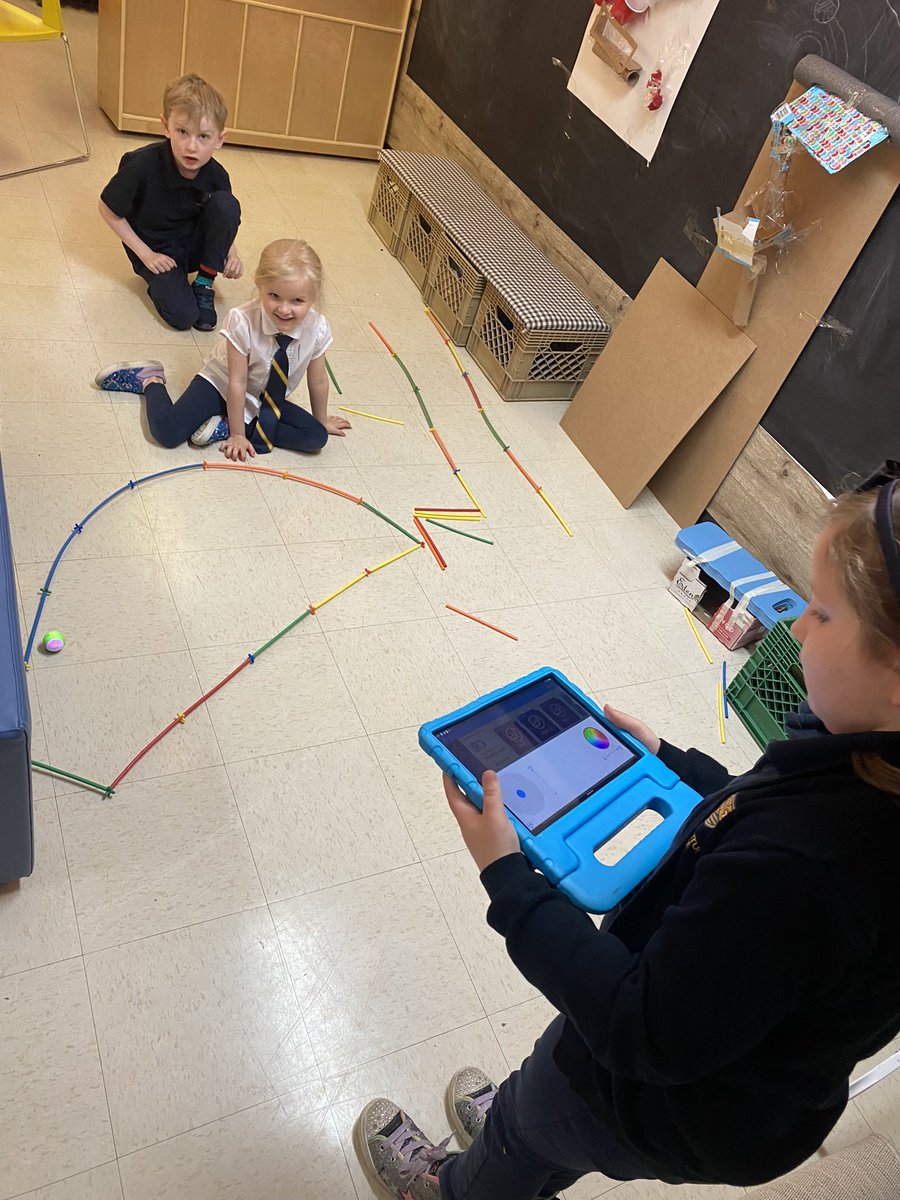 Kindergarten spent time today making mazes for the sphero bots! It was so fun to create a maze with dead ends and turns, and then to drive the bots through it! <a href="/MelissaFollett1/">Melissa Follett</a> <a href="/StBonaventures/">St. Bon's 🇨🇦</a>