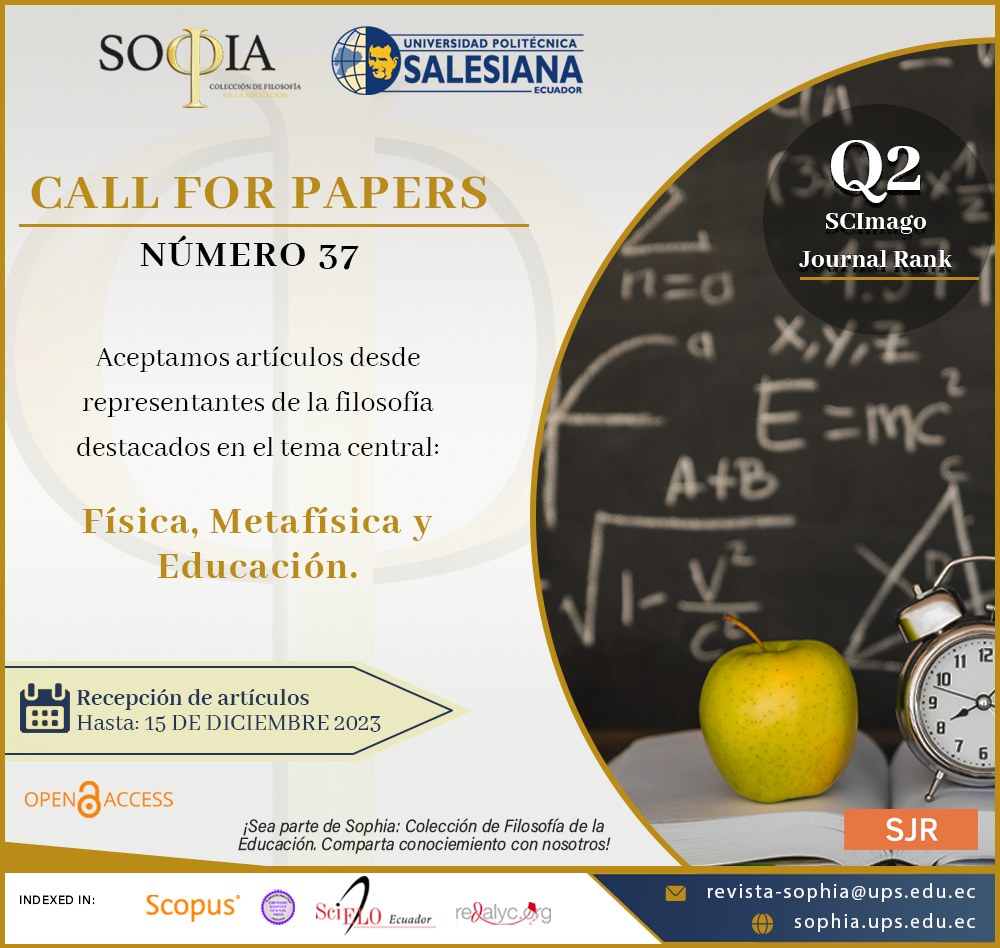 revista_sophia's tweet photo. CALL FOR PAPERS Nº37
📚"Fisica, Metafísica y Educación".📚
👉Mayor información en: https://t.co/0feT1cQi8u
#revistacientífica #ciencia #soyUPS #revistacientifica #Scopus #scopusjournal #CallForPapers https://t.co/SLLz5X6mmn