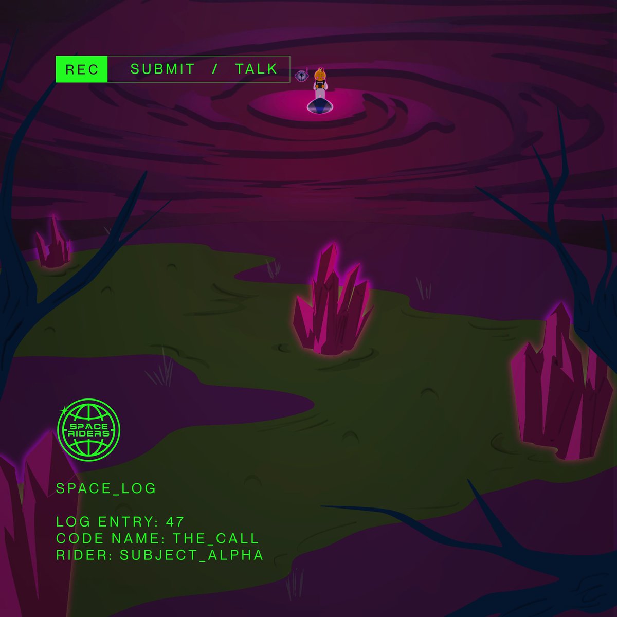 LOG ENTRY: 47

As the Rider and companion plunge deeper into the planet's atmosphere, they notice a strange landscape.

Intrigued, they cautiously draw closer to the surface.