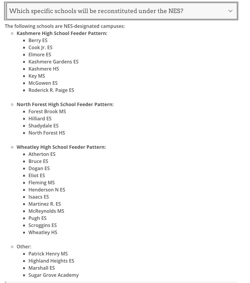 houston_tsta's tweet photo. #TeamHISD Finally a list of schools to be included in the NES. https://t.co/RPnfnJ3JkJ https://t.co/PBdvkLNNU6
