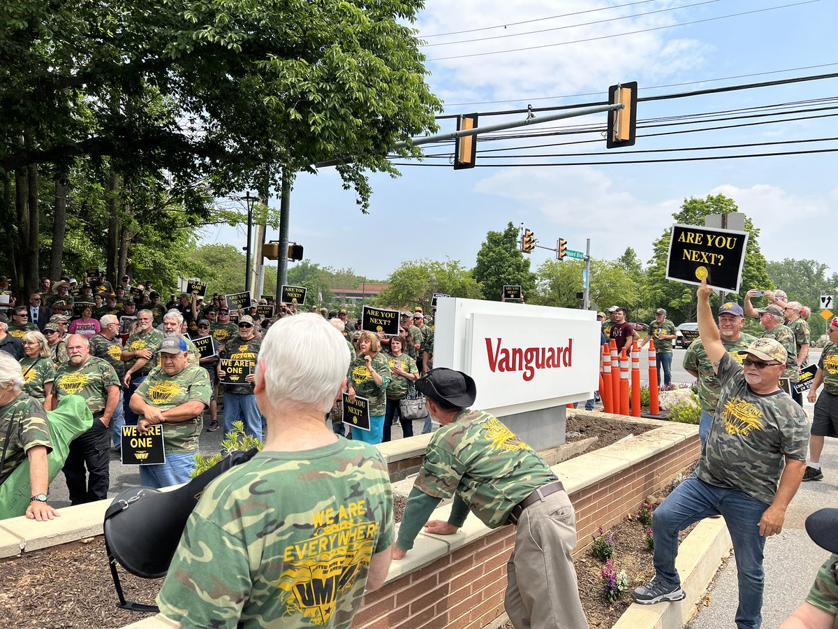 The UMWA marched to the @Vanguard_Group Headquarters with 500 members and supporters! #WorkersRights