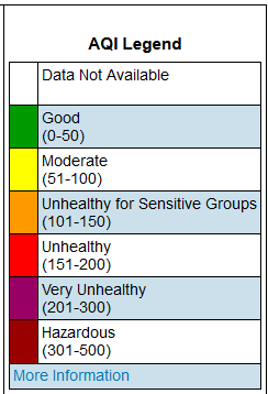 Wxandgardenguy's tweet photo. The AQI continues to deteriorate in WNY. The air quality index (AQI) at noon in Rochester is reading 160 now. Readings in this range continue to suggest that the air is unhealthy for all groups exposed to it. #ROC #NYwx https://t.co/Co1t0dZICL