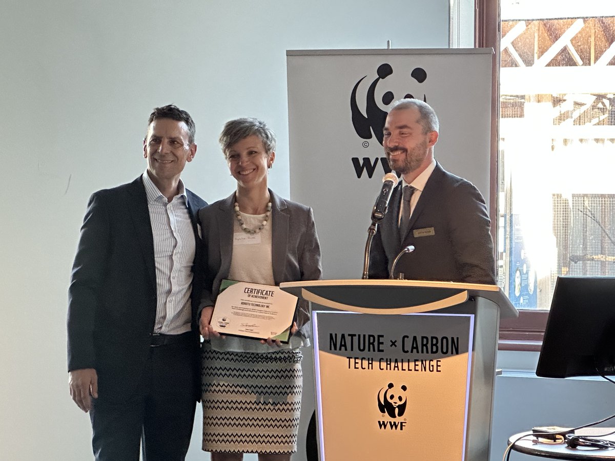 derektrobinson's tweet photo. Very excited to continue working w Korotu to quantify #tree #carbon as a @WWFCanada @RBC @Microsoft Nature x Carbon Tech Finalist!   Our @PhoenixLiDAR #drone / #uav &amp; @MitacsCanada  funded @GeogWaterloo #students are shown with other fantastic finalists.  Thank you @WWFCanada! https://t.co/AhV2ilUGT8