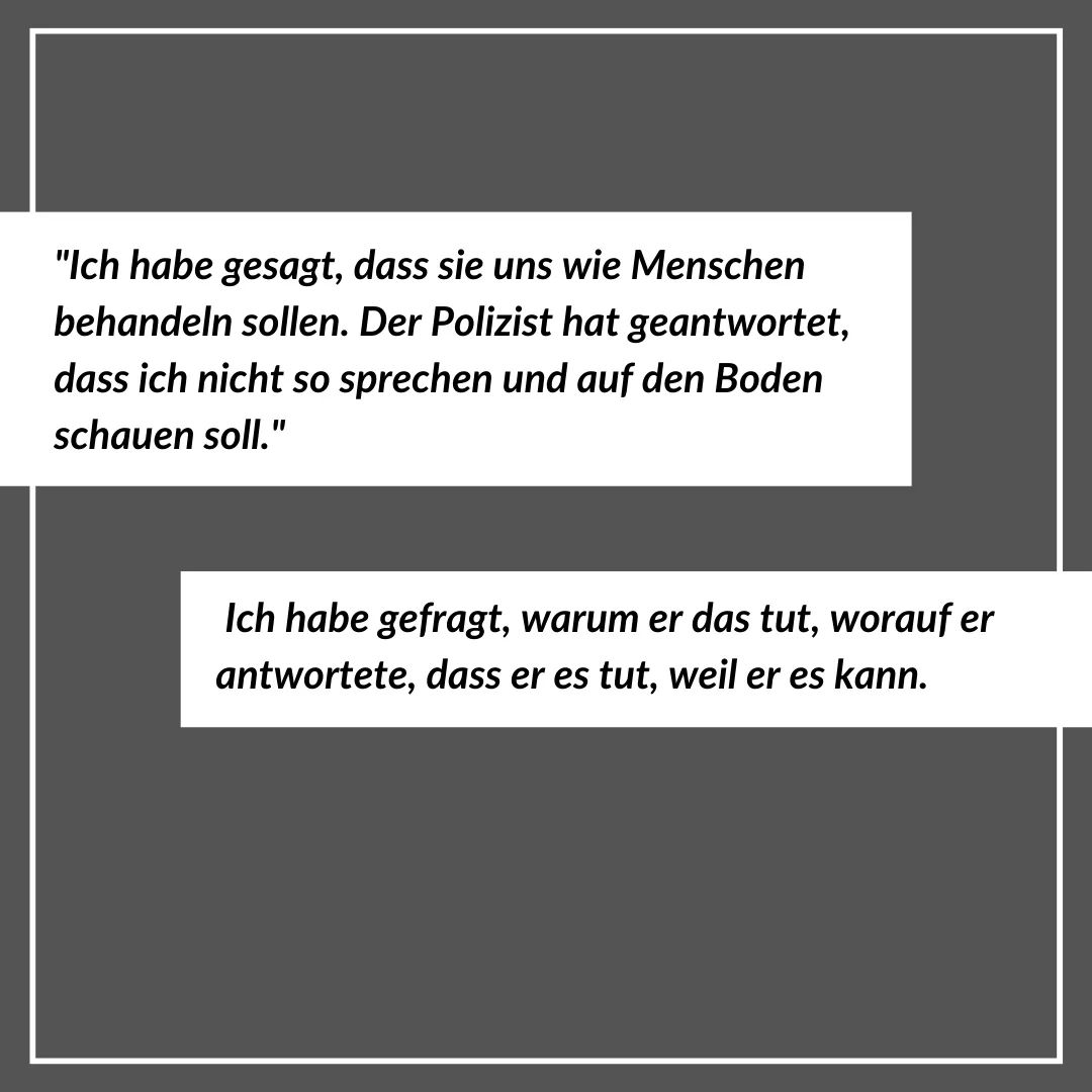 3rosen's tweet photo. Erfahrungsbericht rassistischer Polizeigewalt in #Basel von Aymen Amin

"Ich denke, Polizeigewalt ist ein Weg, um Migrant*innen dazu zu bringen, aus der Schweiz auszureisen."

via No More Komitee https://t.co/lFAtSDoGpR