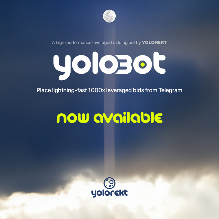 playyolorekt's tweet photo. 🎉 Our Yolorekt Telegram Bot is now live 🎉 

We took the Maestro experience and force fed it leverage

Degens can now bid on Crypto, Stocks, and ETFs with up to 1000x leverage all from Telegram 📱

Yolorekt has never been faster

Start bidding now ⬇️
https://t.co/ujrVDIrVJ6 https://t.co/EjD5eBVYSD