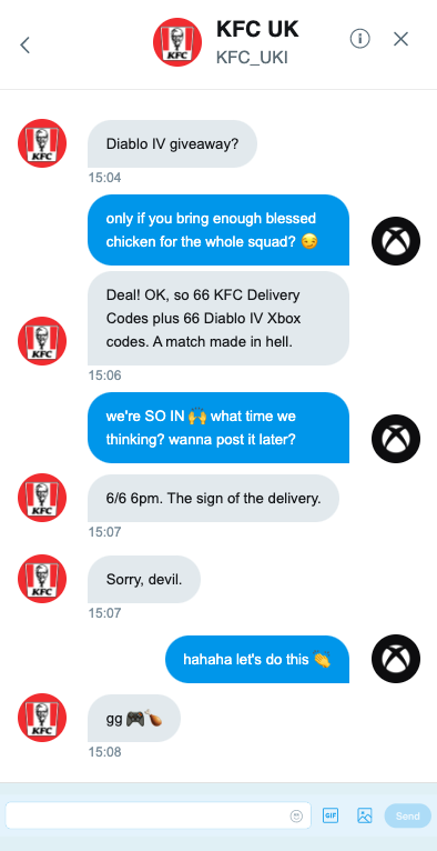 KFC_UKI's tweet image. Admin’s only gone and made a deal with the Devil. What better time than 6pm on 6/6?

Reply with ‘666’ for the chance to win a KFC Delivery 🍗 AND an Xbox game code for #DiabloIV 🎮 @xboxuk