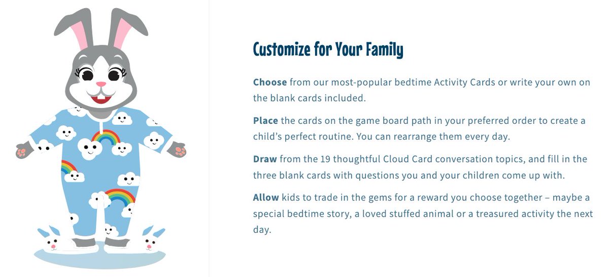 Families can change Bedtime Board Game's objectives to fit their needs every night! bedtimeboardgame.com