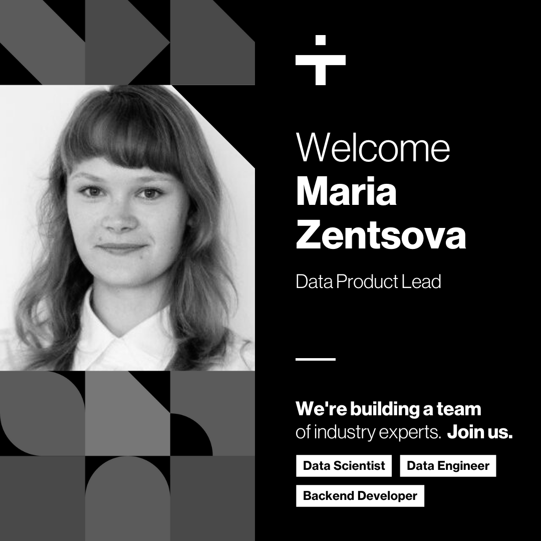 Travtuspage's tweet photo. Welcome Maria Zentsova to Travtus.
Maria is our Data Product Lead. She’s already turning data into the insights our customers need to make decisions with confidence.

We’re building a team of industry experts. Join us.

#DataScientist
#DataEngineer
#BackendDeveloper https://t.co/1x32pMFqSp