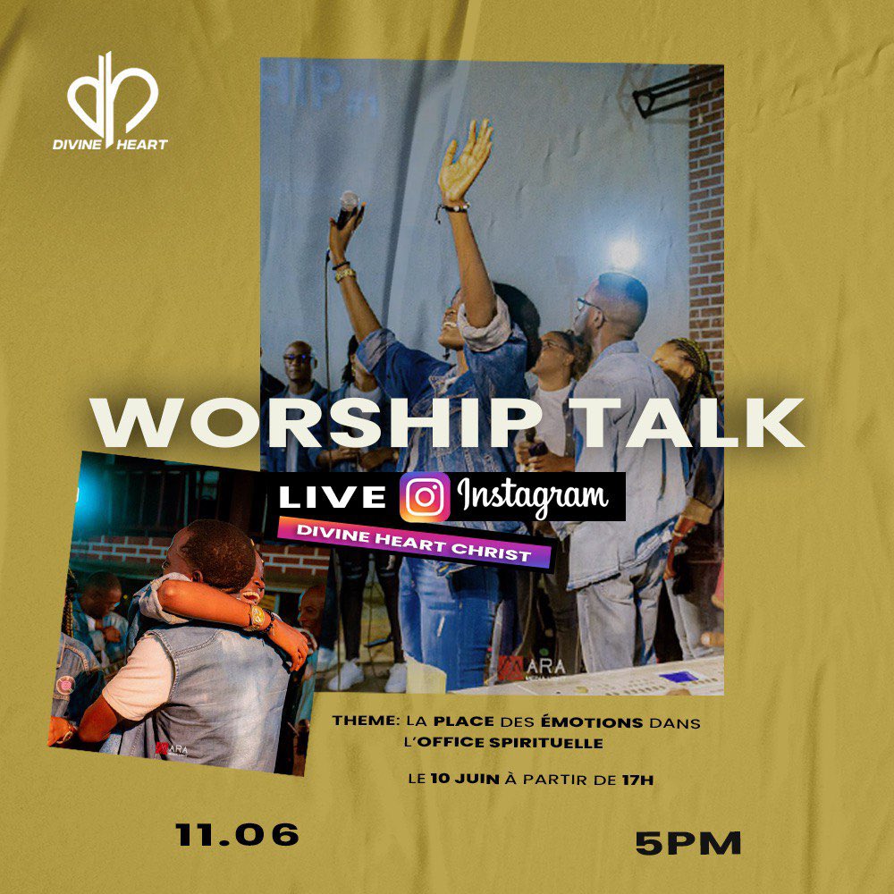 DIVINEHEART237's tweet photo. Hello ambassadors!! 

Nous vous présentons le #WorshipTalk 

Rejoignez nous ce samedi 10 juin dès 17h sur notre plate-forme Instagram 👉https://t.co/gsxBOpVCLL

On a hâte de vous retrouver !!!🤭🤭

#divineheartchrist #PapaCestToiQuiGères #worshiptalk https://t.co/iedeAoMzVk