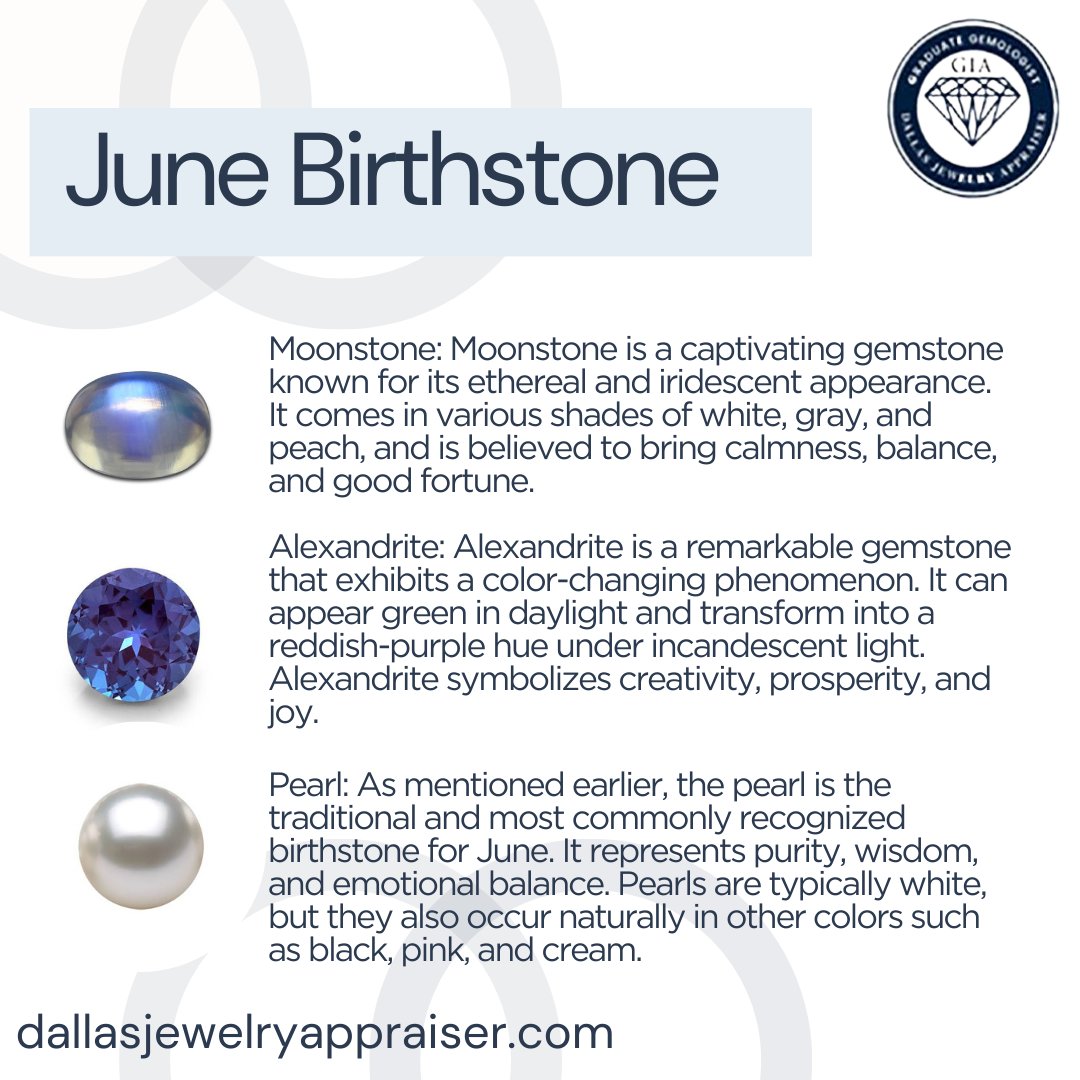 Embrace the Radiance of June ✨💎 #JuneBirthstone #PearlPerfection #JewelryAppraisalServices #FriscoTexas #DallasGems #ShineBrightLikePearls