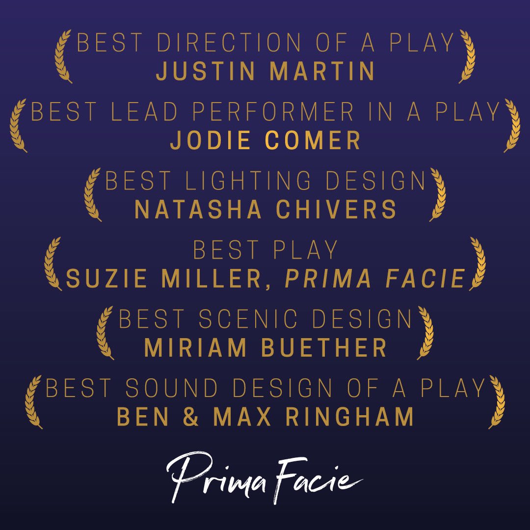 Thank YOU for making #PrimaFaciePlay the Theater Fans’ Choice! 🙏