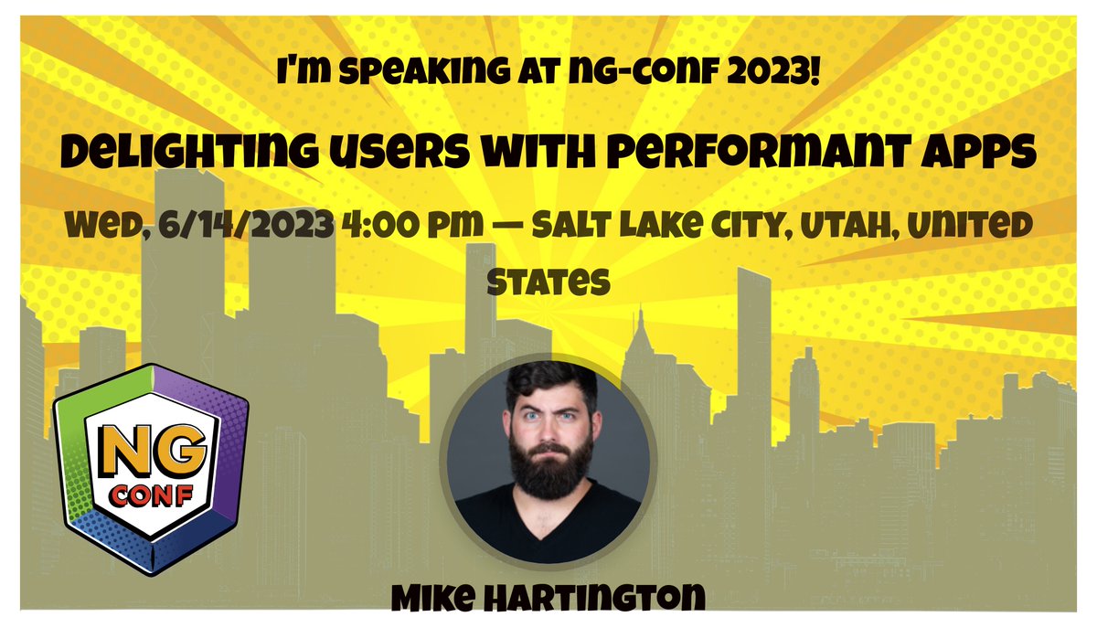 One more week until @ngconf 

I'm really excited and nervous for my talk.
I'm trying something new for this talk, and I can't wait to share it with you.

See you soon SLC