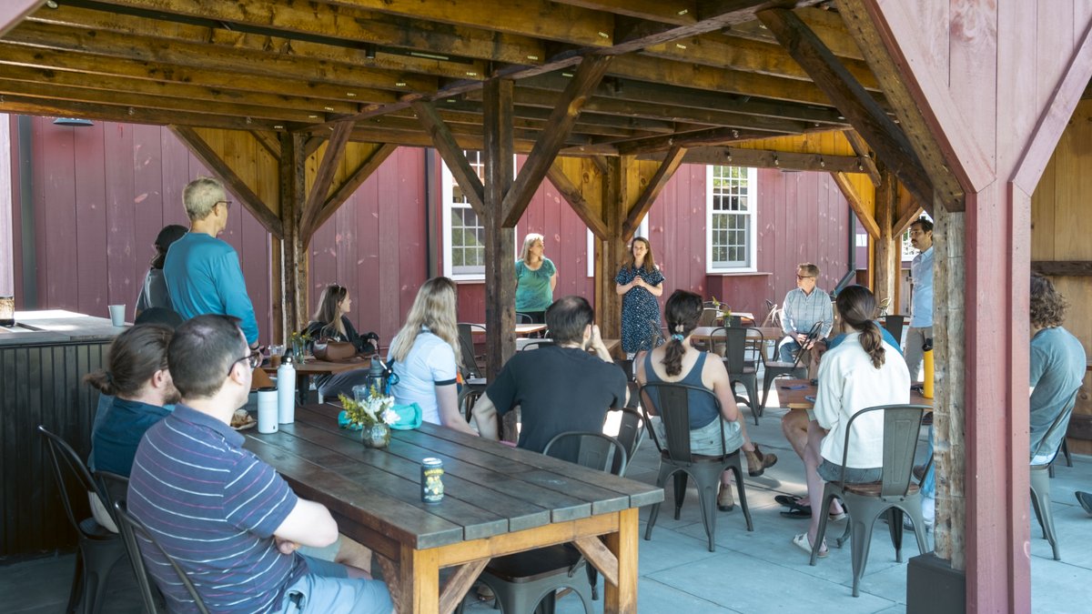 UVM_SI_MBA's tweet photo. Thank you to the @philoridgefarm team for sharing their story &amp; showing us around. They are pushing the boundaries of #regenerativeagriculture and sharing learnings with the community &amp; farmers. Thanks to Casey Ryan, Mary Garvin, George Stinson &amp; Kendra Hutchins! #sustainability https://t.co/eDqaArJBzf
