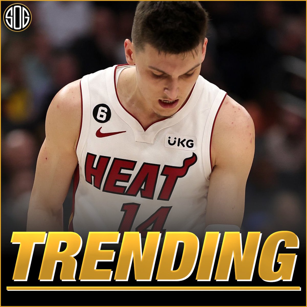 SOGBasketball's tweet photo. Heat guard Tyler Herro is still not cleared to play, according to Five Reasons Sports. 

He’s still experiencing soreness in his shooting hand and there’s a chance he won’t return for the rest of the series, as he also doesn’t want to come back and mess up the rhythm of the team. https://t.co/GMMw3Aytje