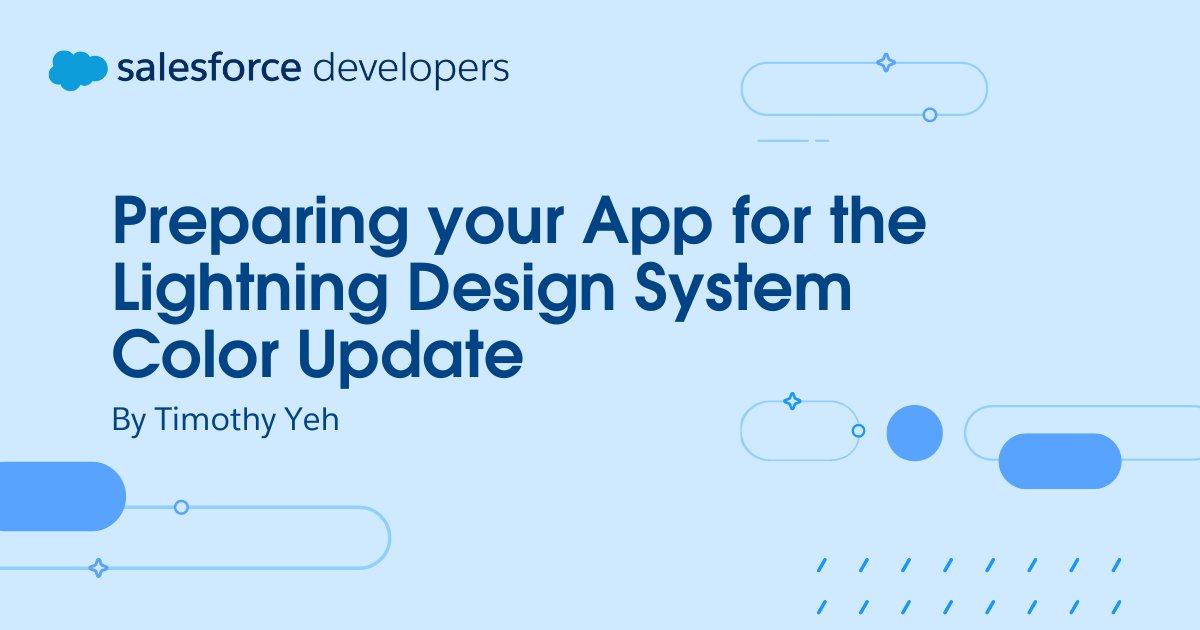 SalesforceDevs's tweet photo. 🎨 New colors are coming to the #Salesforce Lightning Design System (SLDS) and Base Lightning Components! Learn how to prepare for this #Accessibility update: ➡️ https://t.co/JdzK9TQFSa https://t.co/LnxUF8tO4s