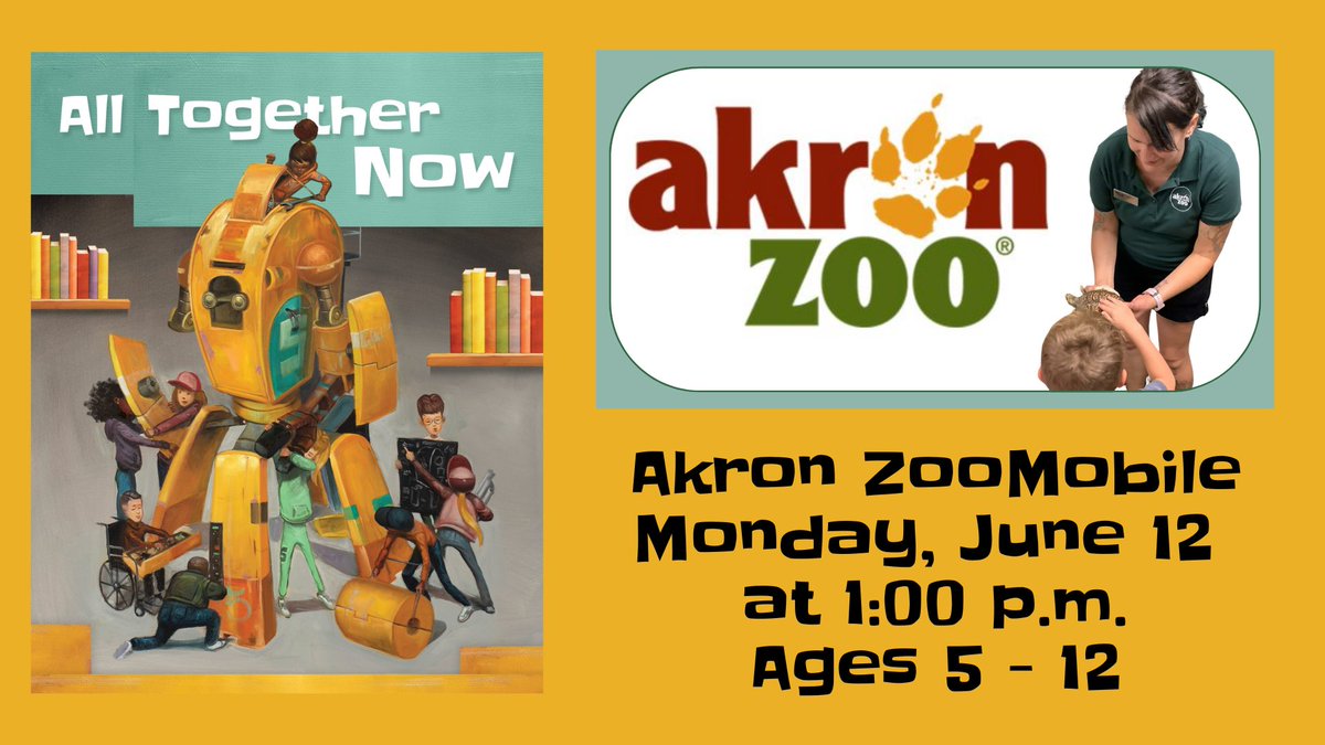 📢 Exciting news! 🐾 The <a href="/akronzoo/">Akron Zoo</a> ZooMobile is coming to the Barberton Library on Monday, June 12th at 1 PM! 📚🦁 Get ready for an amazing interactive experience with fascinating animals brought right to your doorstep. ! #AkronZoomobile #LibraryEvent #AnimalEncounter