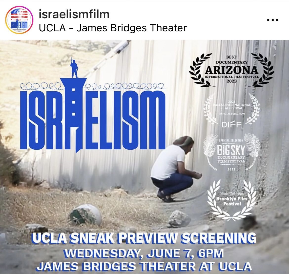 We are horrified the UCLA Israel Studies Program has allowed the screening of this grossly distorted film that will do nothing but fuel MORE Jew hatred at UCLA

Dozens of students have contacted us begging to cancel this screening, fearing for their safety!

@sharon_nazarian…