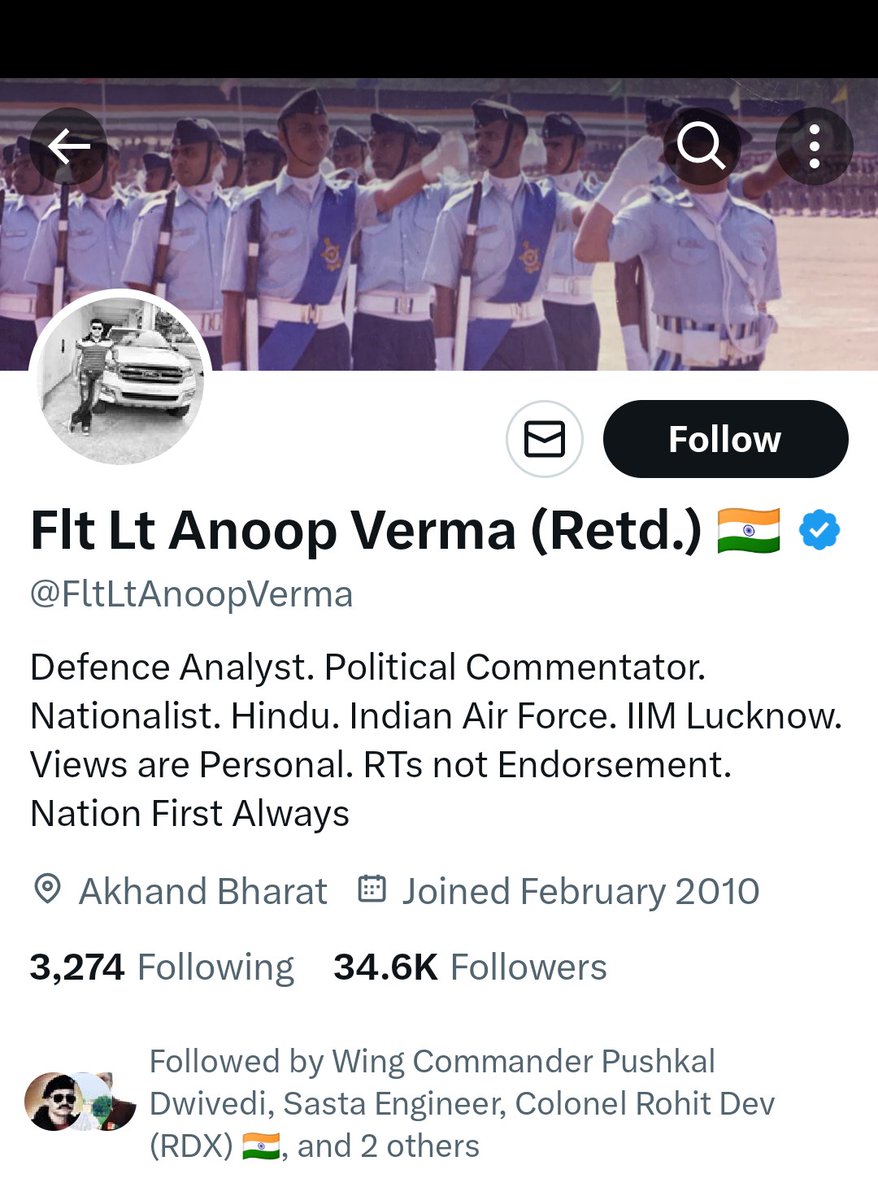 SimplyAshokKr's tweet photo. @FltLtAnoopVerma 👉 #IIM_Lucknow
👉 #DefenceAnalyst
👉 #Airforce Flt. Lt.
👉 #Political Commentator
और ये स्तर ?
या तो प्रोफाइल में लिखा झूठ है,
या फिर एकाउंट कोई और चला रहा है?
या मानसिक रूप से परेशानी में है ?
अगर ऐसा है तो ईश्वर जल्द स्वस्थ करे 🙏
CC @srinivasiyc @SurajThakurINC https://t.co/Qv3UYgqet7