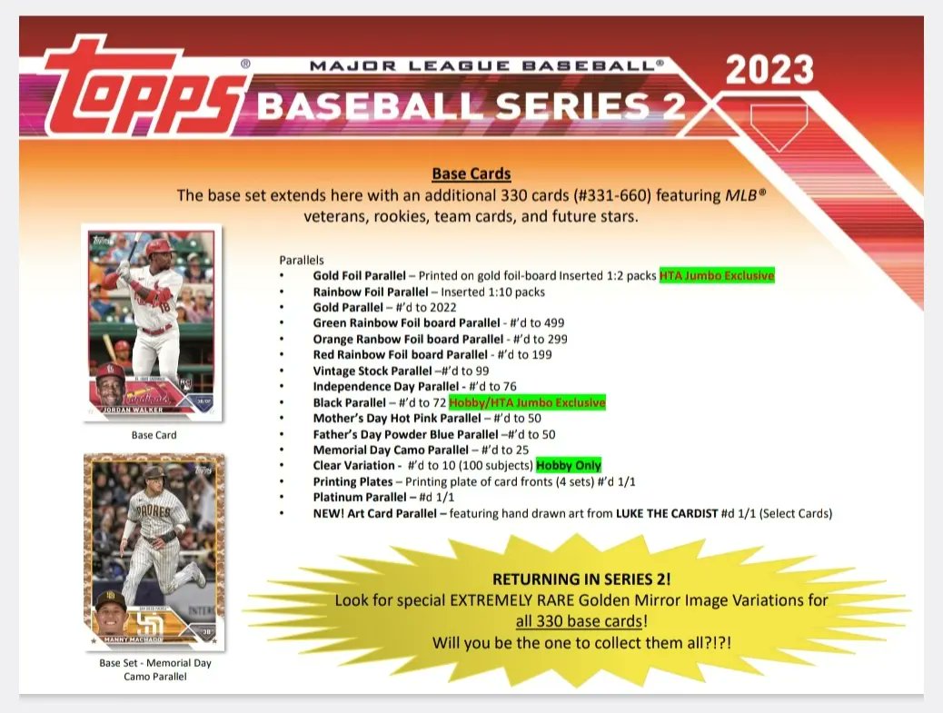 KnTSportscards's tweet image. New Release Topps 2023 Series 2 Baseball. Hobby and Jumbo #cardshopfl #cardshop #toppsseries2 #lcs #kntsportscards #newrelease