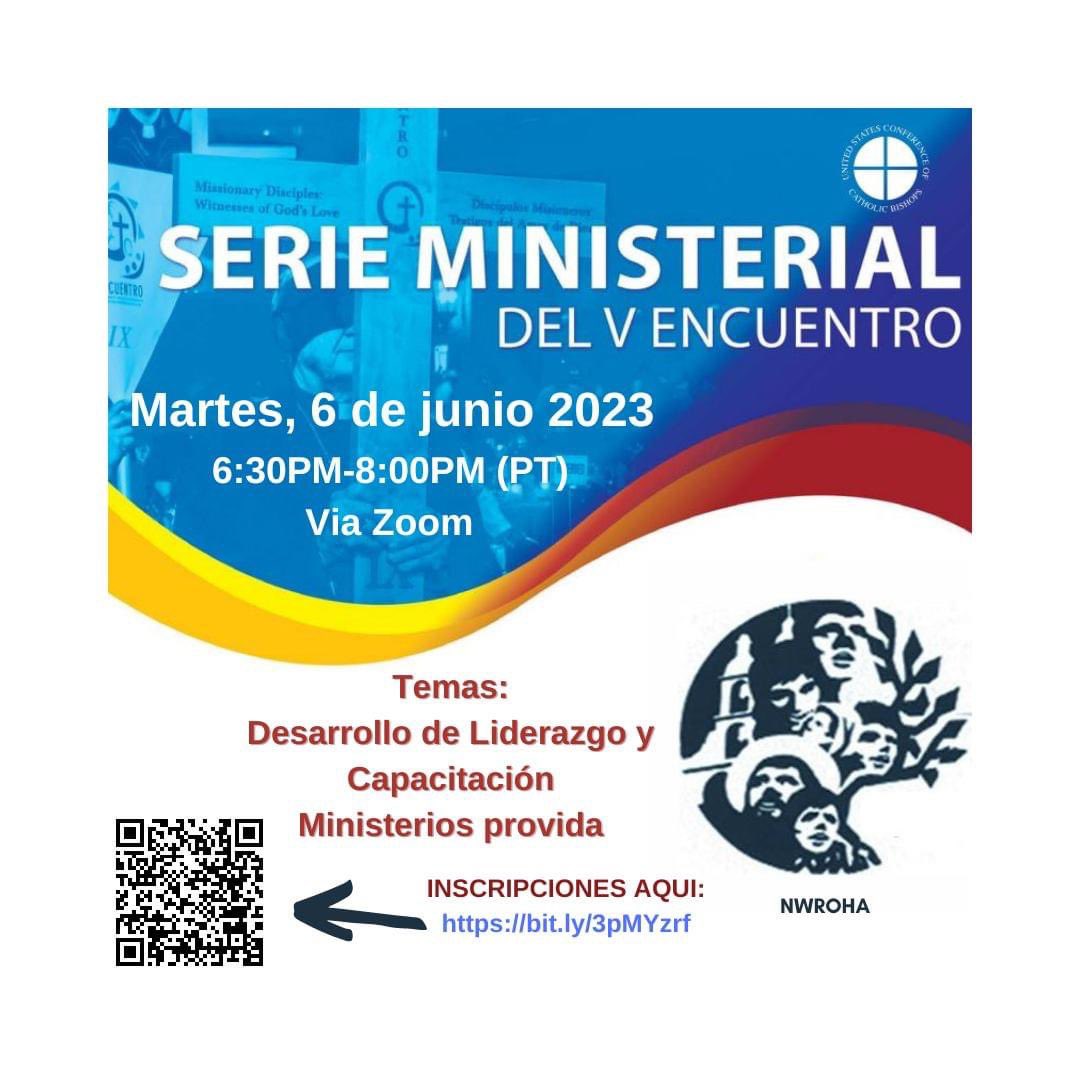 vencuentroxii's tweet photo. Hoy- sesión mensual de series ministerial del V Encuentro: ministerios pro-vida &amp; desarrollo de liderazgo y capacitación pastoral.

Gratuitas. Solo inscribirte y recibirás el enlace de Zoom https://t.co/PmqyekrdM1 
#vencuentro #ministeriohispano #discipulosmisioneros #nwroha https://t.co/Yk6aYlHm5r