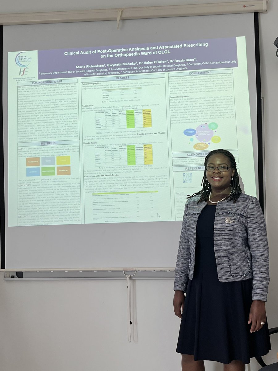 …and our project won the poster competition again!!! Proud to represent&amp;raising care standards <a href="/NursingOlol/">OLOLNursing</a> #Teamolol , #painmanagement 
#Clinicalaudit #patientsafety
