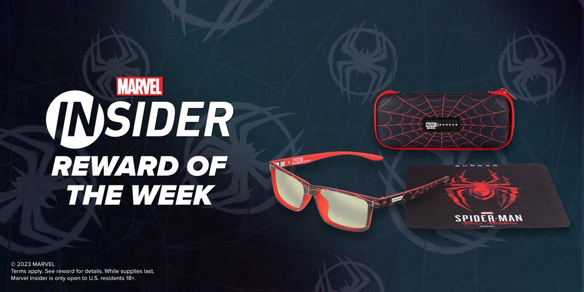 Unleash your inner Super Hero with the latest #MarvelInsider reward: @GUNNAROptiks gaming glasses. 👓 Act fast, quantities are limited. Terms apply: bit.ly/3MUa6A3