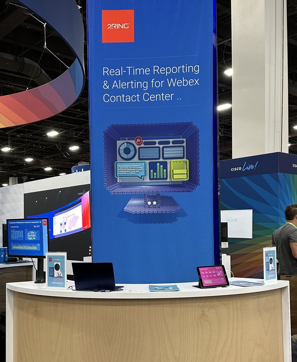 It’s Day 2 at #CiscoLive 2023! Come visit @2RingCX in the #Collaboration Village to learn about the latest #enhancements in #realtimereporting  for #Cisco #Webex #ContactCenter. See you there! 😊 #CLUS #CiscoLive2023 #CCTR #WxCC #WebexCC #CiscoPartner #CiscoCollaboration #CiscoCC