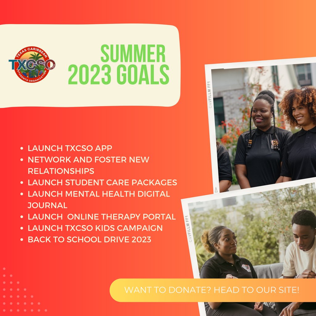 There's no slowing down this summer! ⁠
⁠It's our priority this season to target our pillars  - Mental Health, Health &amp; Wellness, etc.⁠
⁠Head over to our website a donate to our Org today!⁠

Follow Us  - <a href="/tx_cso/">TX Caribbean Students Org</a>⁠
Newsletter - txcaribbeanstudents.org⁠
#islandvibes#TXCSO