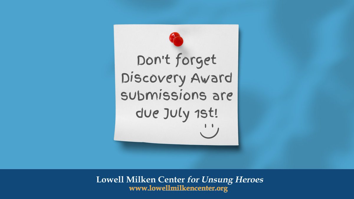 📣Projects for the Discovery Award Competition are due July 1st!!!

If you have questions, please call us at 620-223-1312 or email nconard@lowellmilkencenter.org
#discoveryaward #projectbasedlearning #studentcompetition #history #sschat #historycompetition #unsunghero